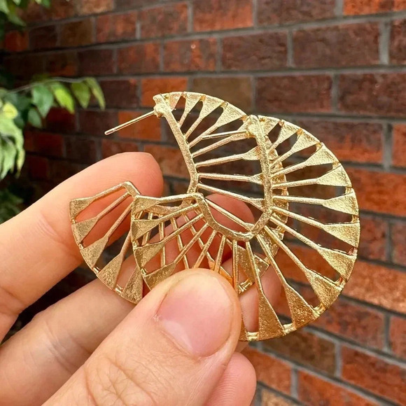 Free People Sunburst Hoop Earrings - Picture 8 of 8